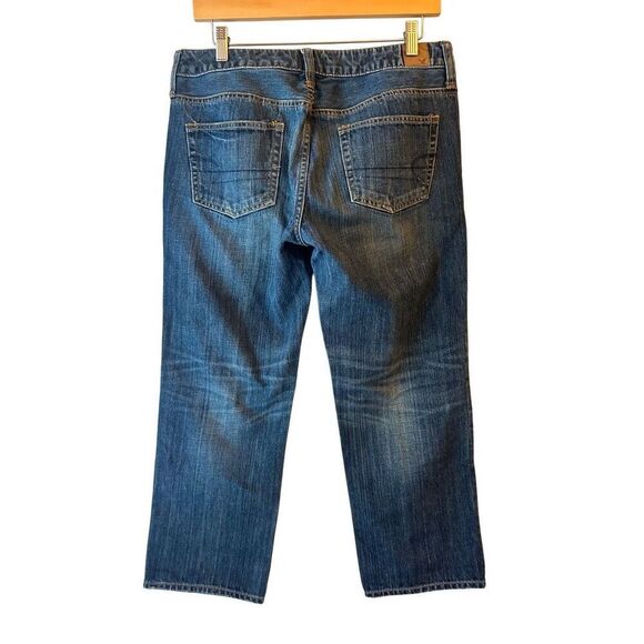 American Eagle Boy Fit Cropped Jeans sz 8 mid-rise minimalist - Picture 2 of 7